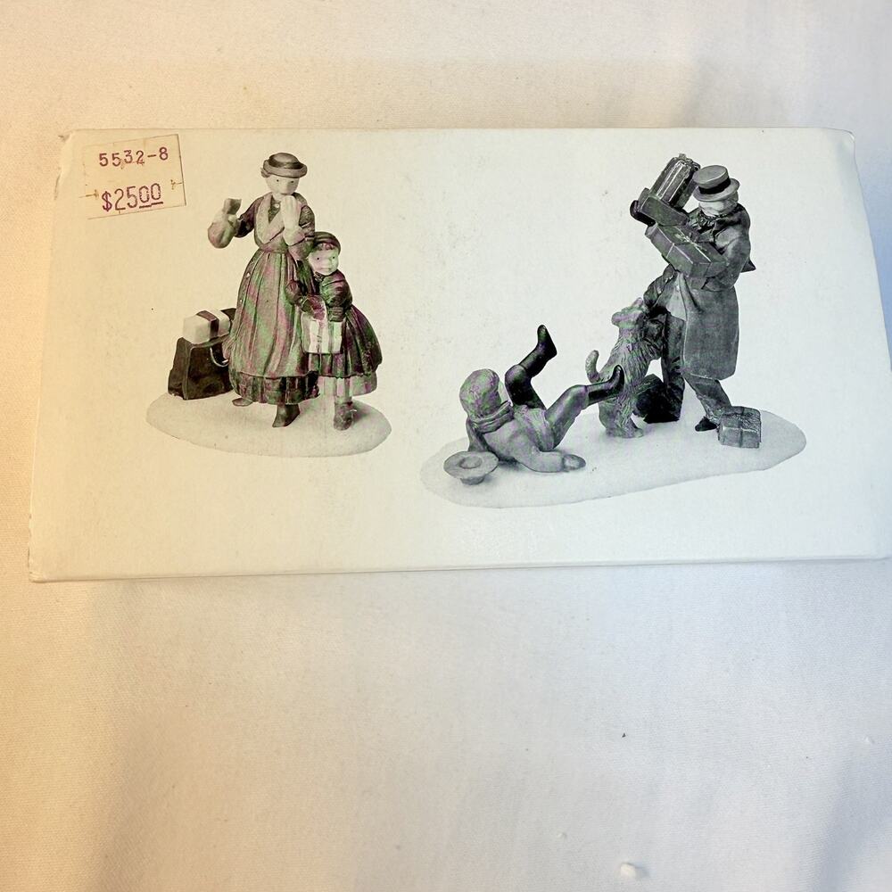 Dept. 56, The Heritage Village Collection, "Don't Drop The Presents" 2 piece set